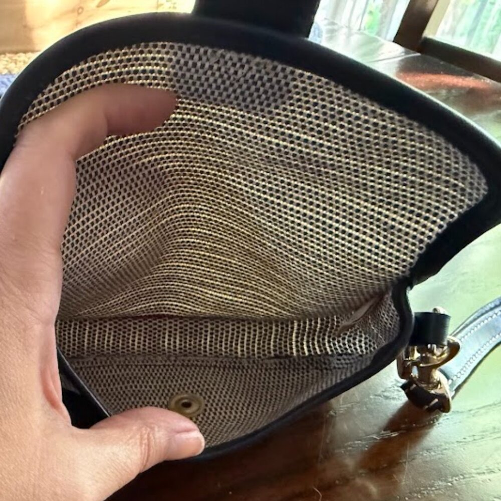 Dooney & Bourke Navy & White leather coated cotton Wristlet - Picture 7 of 7